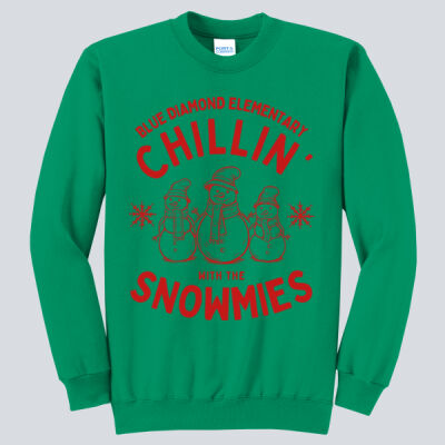 Adult Crewneck - Winter - Chillin With The Snowmies Red Thumbnail