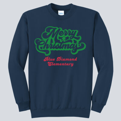 Adult Crewneck - Winter - Merry Christmas Red and Green  Thumbnail