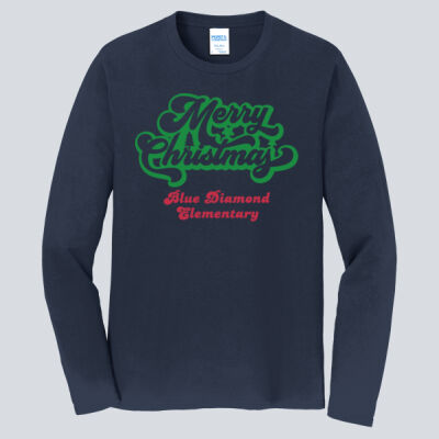 Adult Long Sleeve Shirt - Winter - Merry Christmas Red and Green  Thumbnail