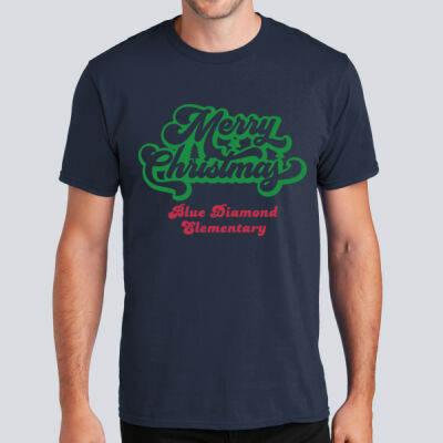 Adult T-Shirt - Winter - Merry Christmas Red and Green  Thumbnail